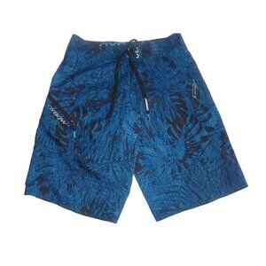 Oxbow Laird Men's Board Shorts Size 30 Blue & Black Floral Print‎ Pockets